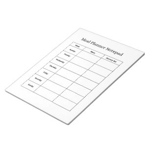 Bloco de Notas Planejador de Refeições Semanal