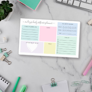 Bloco De Notas Planejador de Selfcare Diário Pastel