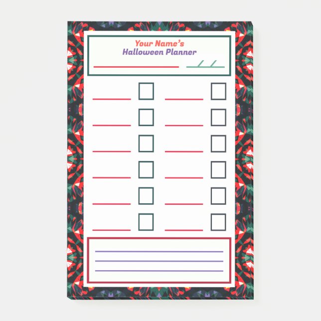 Bloco De Notas Planejador de Tarefas para Festa Divertida de Hall (Frente)