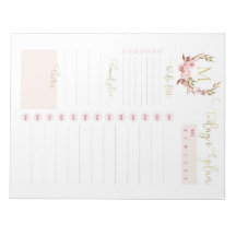 Planejador Diário Blush & Gold Monograma Lista de