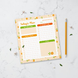 Bloco De Notas Planejador Diário de Buquês Florais de Primavera