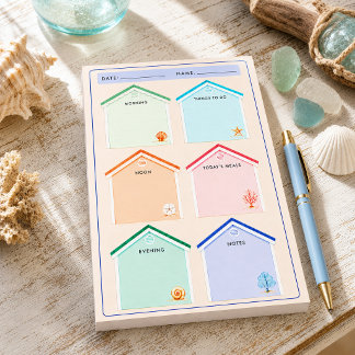 Bloco De Notas Planejador Diário de Cabines de Praia Cottage Cost