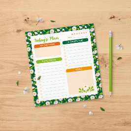 Bloco De Notas Planejador Diário de Daisies e Vine da Primavera
