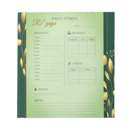 Bloco De Notas Planejador diário de fitness em pastel de água xag