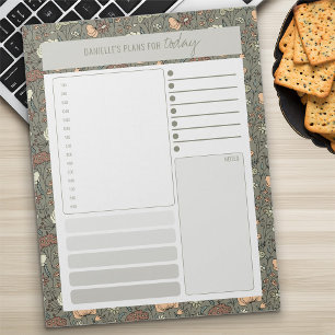 Bloco De Notas Planejador Diário de Lista de Tarefas Botânico Vin