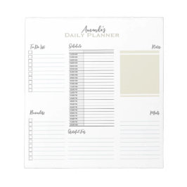 Bloco De Notas Planejador Diário de Programação Mínima Personaliz