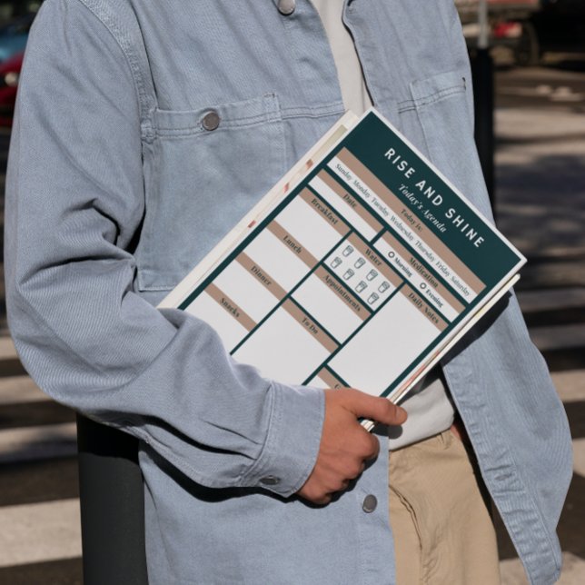 Bloco De Notas Planejador Diário Masculino Azul Escuro | Reforma (Criador carregado)