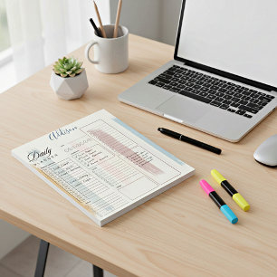 Bloco De Notas Planejador diário personalizado com pinceladas pas
