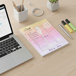 Bloco De Notas Planejador diário personalizado de libélula pastel