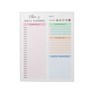 Bloco De Notas Planejador Diário Personalizado Minimalista Colori