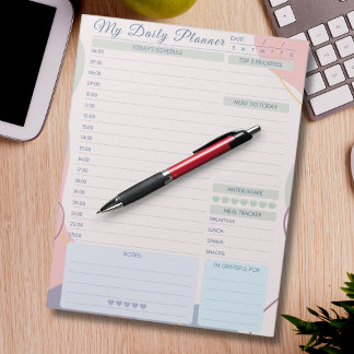 Bloco De Notas Planejador Diário Simples Elegante Temático Multic