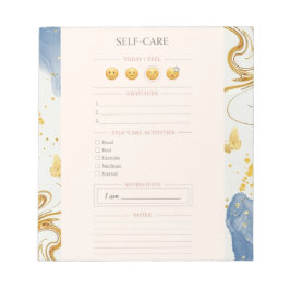 Bloco De Notas Planejador luxuoso autocouidado blush rosa aquarel