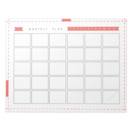 Bloco De Notas Planejador Mensal - Faixa de Opções da Rd