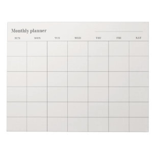 Bloco De Notas Planejador mensal minimalista, título personalizad