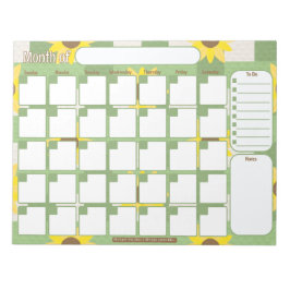 Bloco De Notas Planejador Mensal Personalizado | Padrão de Xadrez