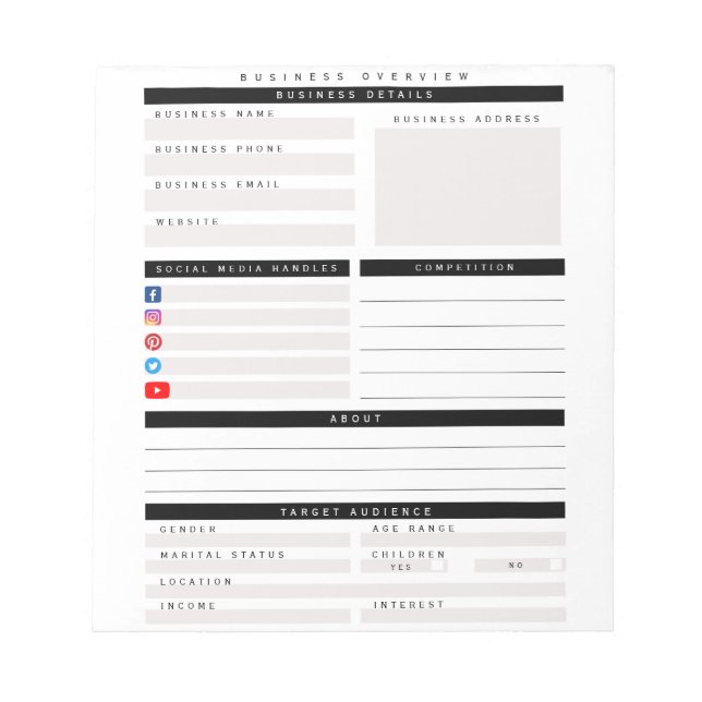 Bloco De Notas Planejador personalizado profissional de visão ger (Frente)