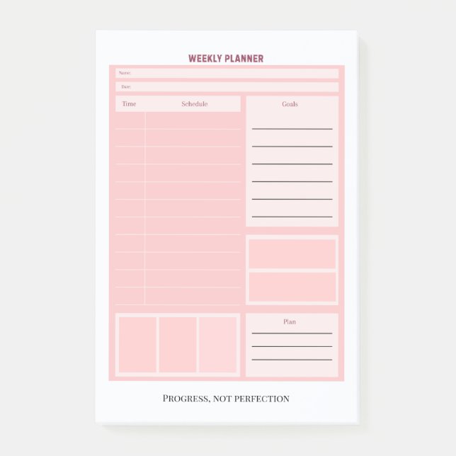 Bloco De Notas Planejador Semanal (Frente)