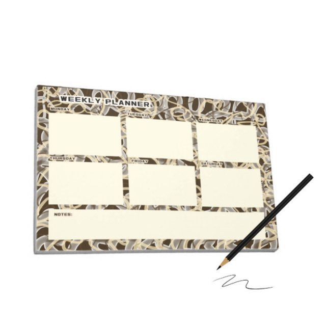 Bloco De Notas Planejador semanal com linhas caóticas (Criador carregado)