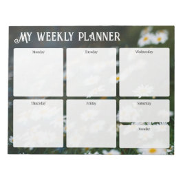 Bloco De Notas Planejador Semanal Cottagecore Jardim de Margarida