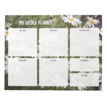 Planejador Semanal de Flores Margarida Cottagecore
