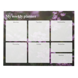 Bloco De Notas Planejador Semanal de Flores Roxas Mal-humoradas