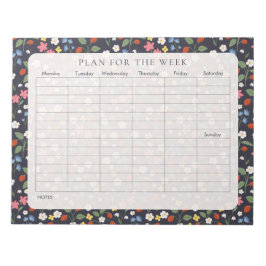 Bloco De Notas Planejador Semanal de Morango marinho Morango
