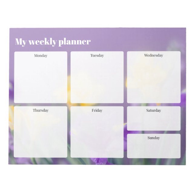Bloco De Notas Planejador semanal de primavera Pastel (Frente)