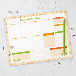 Bloco De Notas Planejador Semanal de Rarranjos Florais de Primave