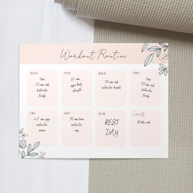 Bloco De Notas Planejador Semanal de Rotina de Workout (Criador carregado)