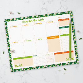 Bloco De Notas Planejador Semanal de Segunda-feira com Spring Dai