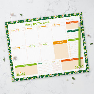 Bloco De Notas Planejador Semanal de Segunda-feira com Spring Dai