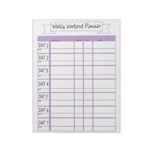 Bloco De Notas Planejador Semanal de Treino