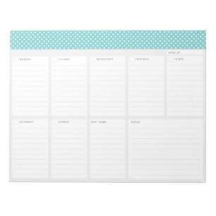 Bloco De Notas Planejador Semanal do Bolinhas Desk