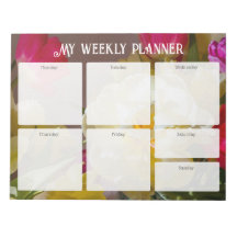 Planejador Semanal Floral Romântico