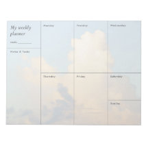 Planejador Semanal minimalista de céu nublado mode