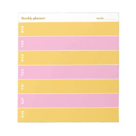 Bloco De Notas Planejador Semanal Personalizado Amarelo Sol e Ros