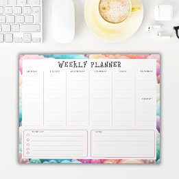 Bloco De Notas Planejador Semanal Personalizado Fronteira Nuvem A