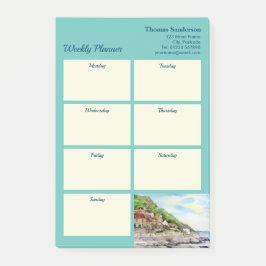 Bloco De Notas Planejador Semanal Runswick Bay Yorkshire Inglater