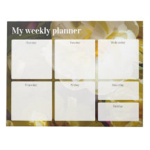 Planejador Semanal Tulipa Amarela Dourada