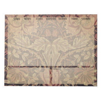 Bloco De Notas Planejador semanal - William Morris Honeysuckle No