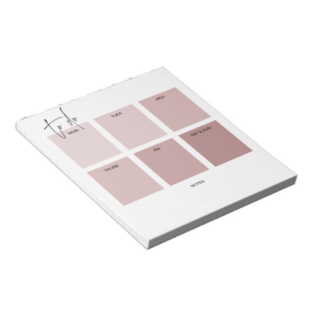 Bloco De Notas Planejador Simples de Tarefas Rosa Bege de Folha R (Inclinado)