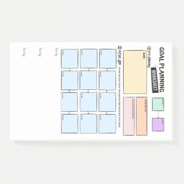 Bloco De Notas Planejamento de metas para notas adesivas de TDAH (Frente)