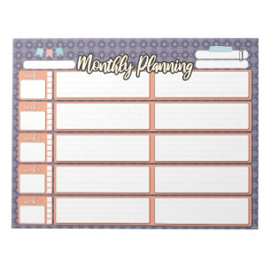 Bloco De Notas PLANEJAMENTO MENSAL HOMESCHOL 2 painel de colunas