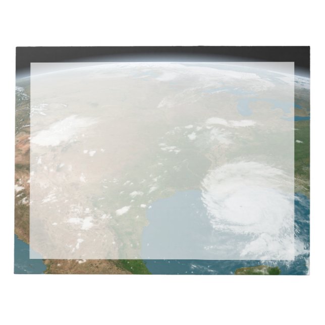 Bloco De Notas Planeta Panorâmico Terra E Os Eua. (Frente)