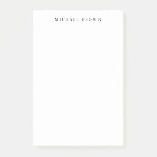 Bloco De Notas Planície Elegante Clássica Única Branca Preta