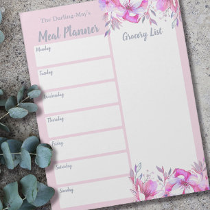 Bloco De Notas Planner de mesa personalizado, lista cor-de-rosa, 