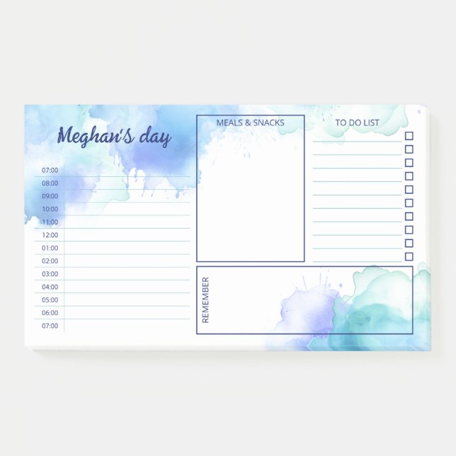 Bloco De Notas Planner Diário das Manchas Azul-Tez (Frente)