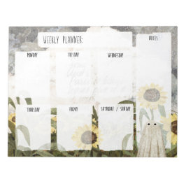 Bloco De Notas Planner Fantasma de Girassol