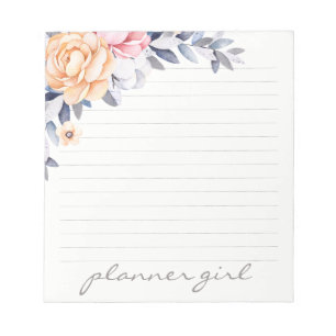 Bloco De Notas Planner Girl Floral