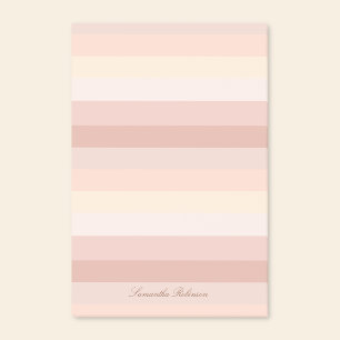 Bloco De Notas Planner Neutral de faixas de bege de Boho com linh
